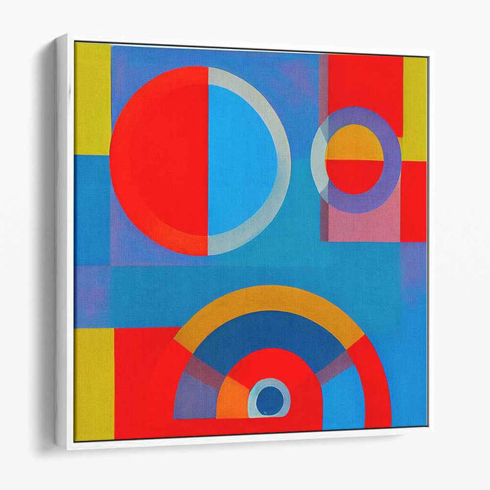 Random Spectrum Dance: Vibrant Geometric Abstraction Canvas Art