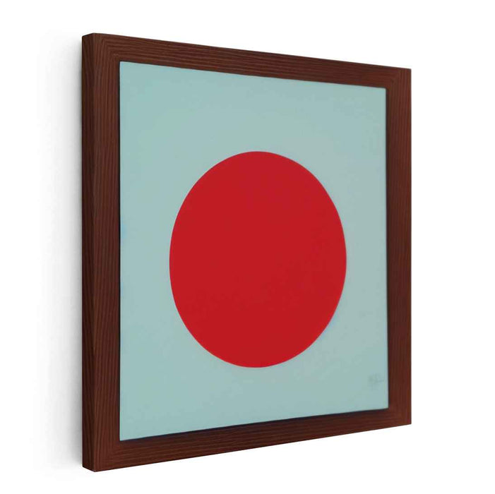 Sublime Crimson Serenity: Minimalist Red Circle on White Canvas Art Print