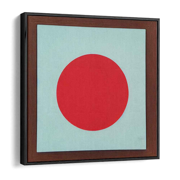 Sublime Crimson Serenity: Minimalist Red Circle on White Canvas Art Print