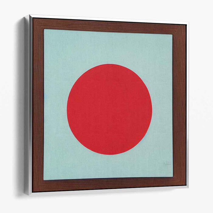 Sublime Crimson Serenity: Minimalist Red Circle on White Canvas Art Print