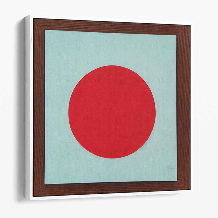 Sublime Crimson Serenity: Minimalist Red Circle on White Canvas Art Print