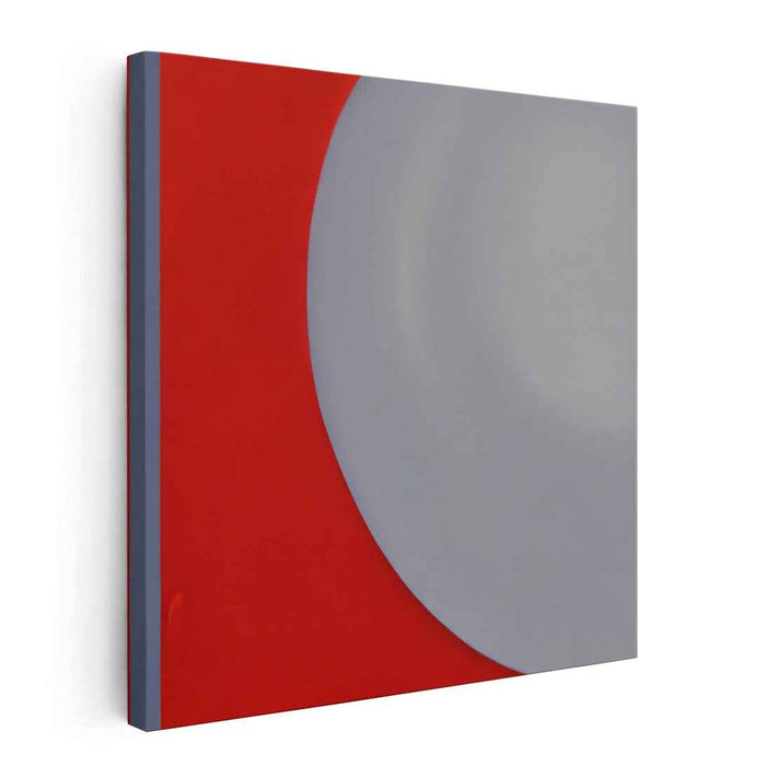 Modern Minimalism: Red and Grey Geometric Canvas Art