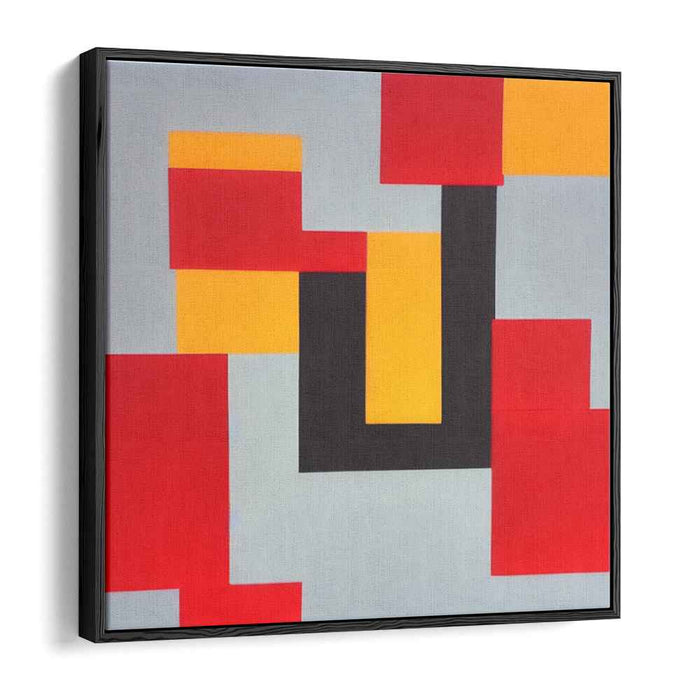 Chromatic Geometry Bursting: Abstract Rectangles in Primary Colors Canvas Art Print