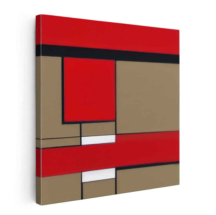 Red Bauhaus Squares #004