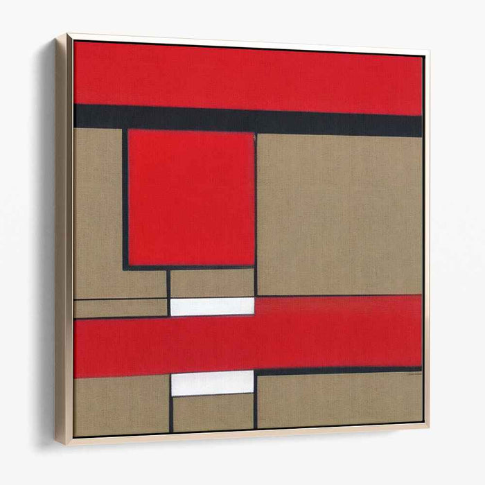 Red Bauhaus Squares #004