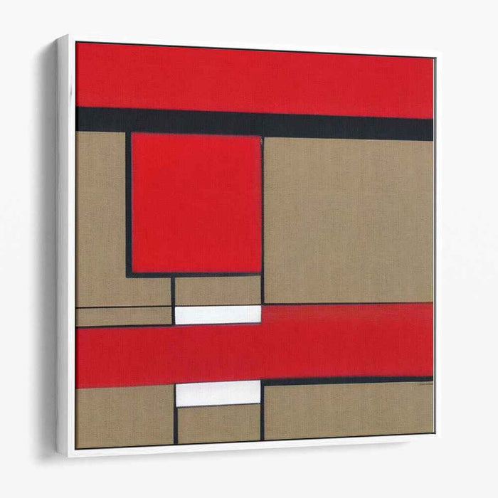 Red Bauhaus Squares #004