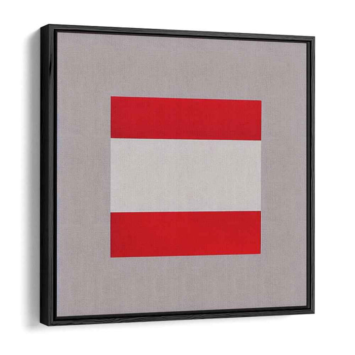 Crimson Snowflake Illusion: Red and White Geometric Canvas Art Print