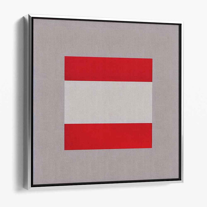 Crimson Snowflake Illusion: Red and White Geometric Canvas Art Print