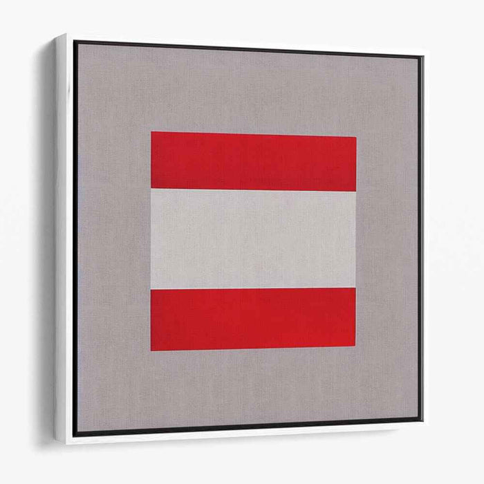 Crimson Snowflake Illusion: Red and White Geometric Canvas Art Print