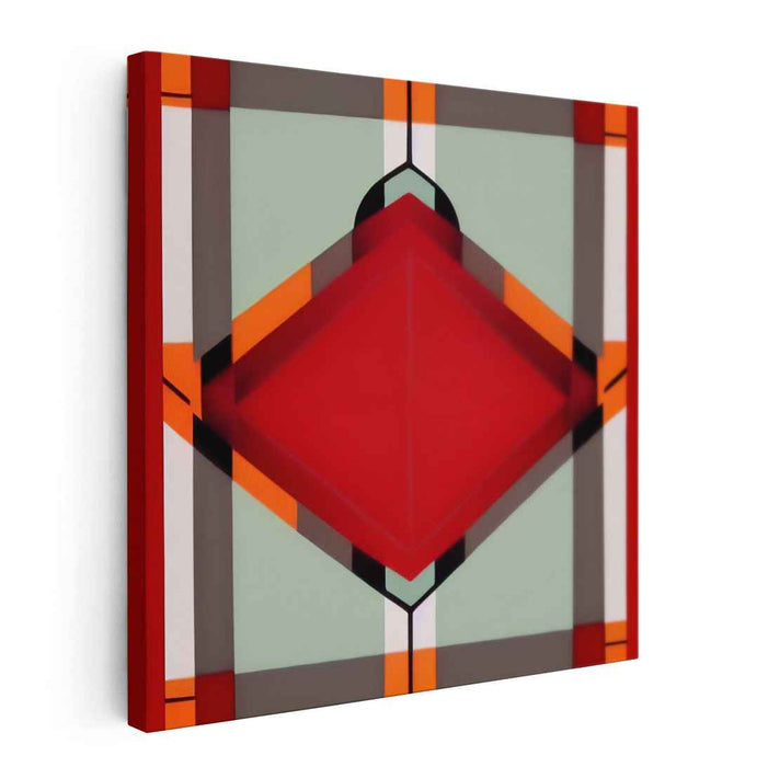 Blaze Whisper Abstract Firestorm: Bold Red and Orange Abstract Canvas Art Print