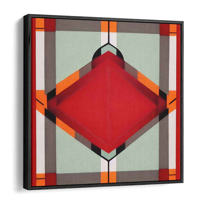 Blaze Whisper Abstract Firestorm: Bold Red and Orange Abstract Canvas Art Print