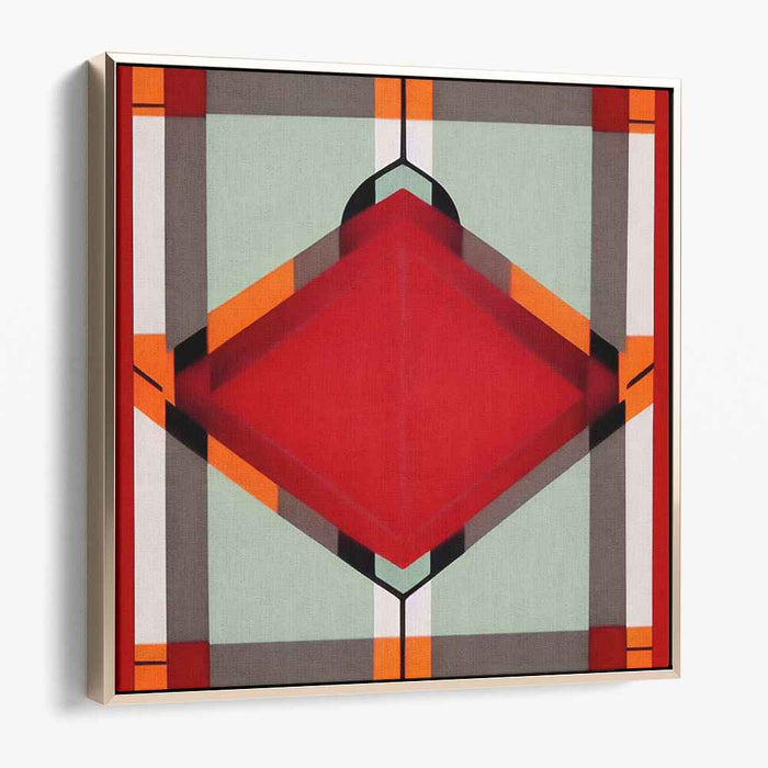 Blaze Whisper Abstract Firestorm: Bold Red and Orange Abstract Canvas Art Print