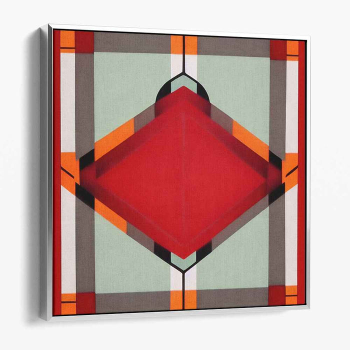 Blaze Whisper Abstract Firestorm: Bold Red and Orange Abstract Canvas Art Print