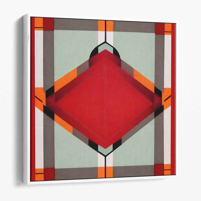 Blaze Whisper Abstract Firestorm: Bold Red and Orange Abstract Canvas Art Print