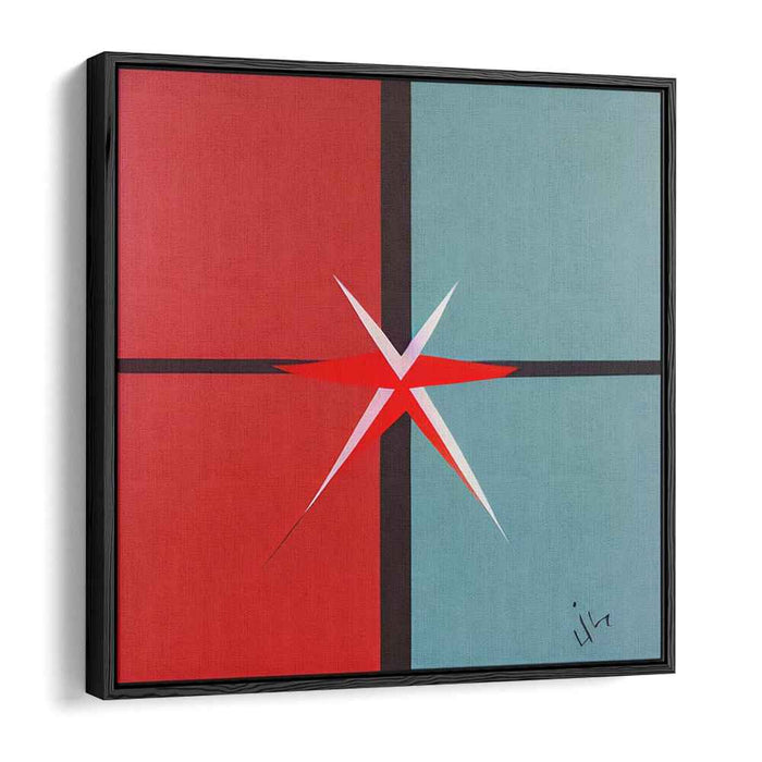 Chaos Spectrum Fusion: Dynamic Red and Blue Abstract Canvas Art