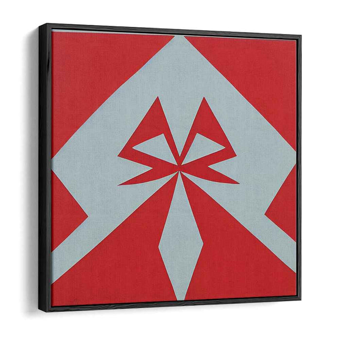 Dynamic Symmetry: Red and White Geometric Abstraction Canvas Art