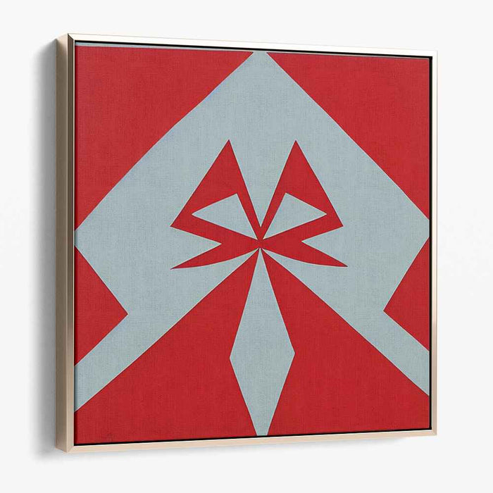 Dynamic Symmetry: Red and White Geometric Abstraction Canvas Art