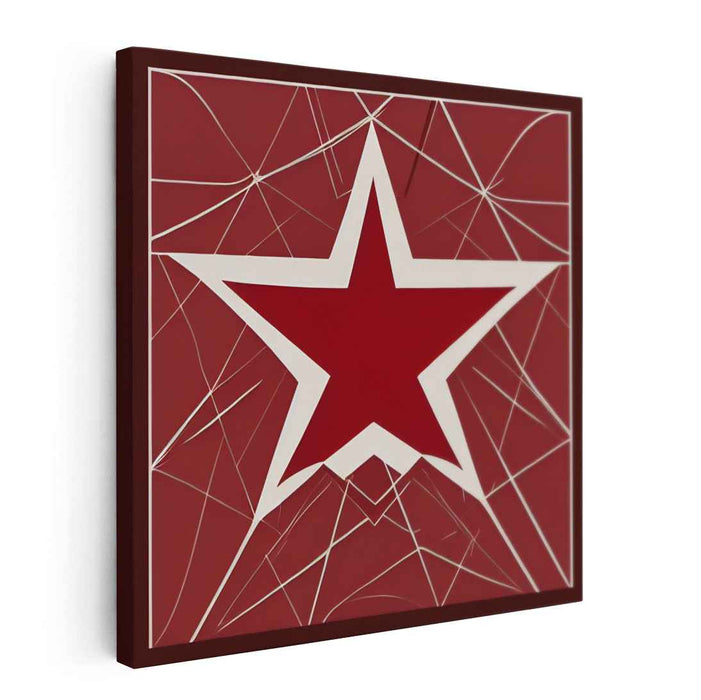 Revolutionary Star: Modern Geometric Red and Maroon Artwork