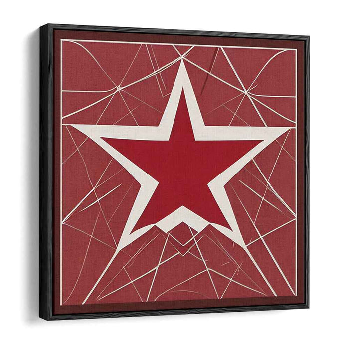 Revolutionary Star: Modern Geometric Red and Maroon Artwork