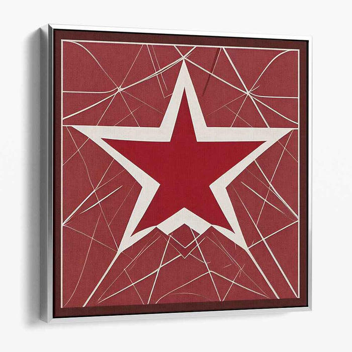 Revolutionary Star: Modern Geometric Red and Maroon Artwork