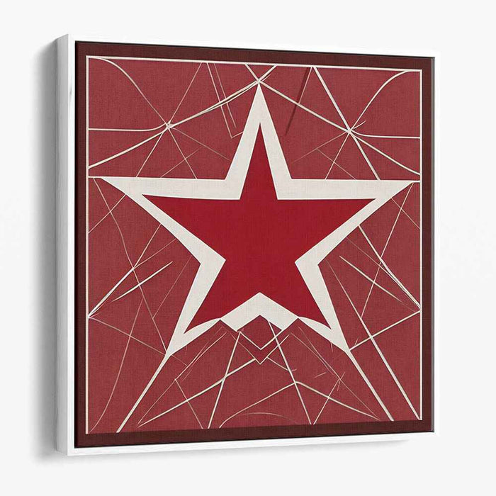 Revolutionary Star: Modern Geometric Red and Maroon Artwork