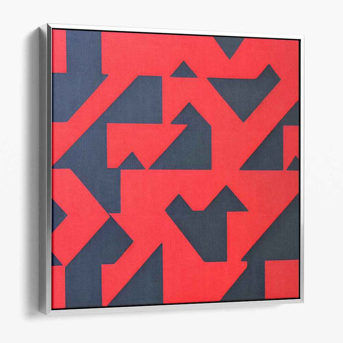 Fiery Midnight Passion: Bold Red and Black Abstract Canvas Art