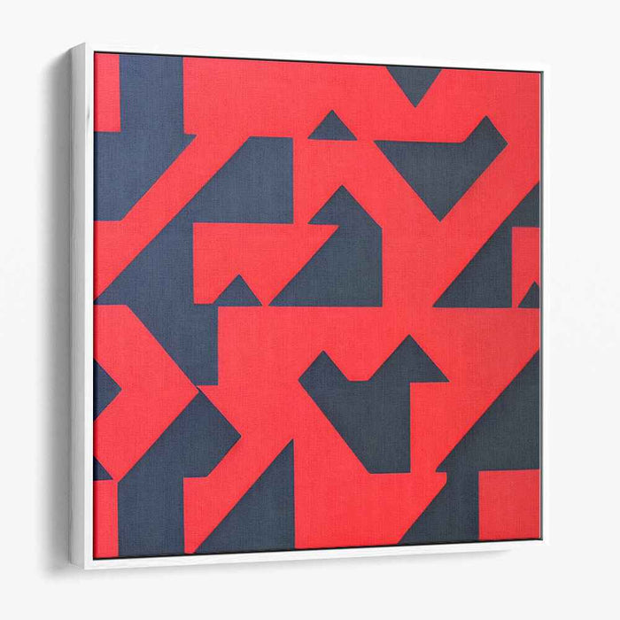 Fiery Midnight Passion: Bold Red and Black Abstract Canvas Art