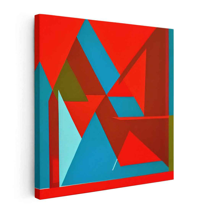 Colorplay Duality: Bold Red and Blue Canvas Art Print