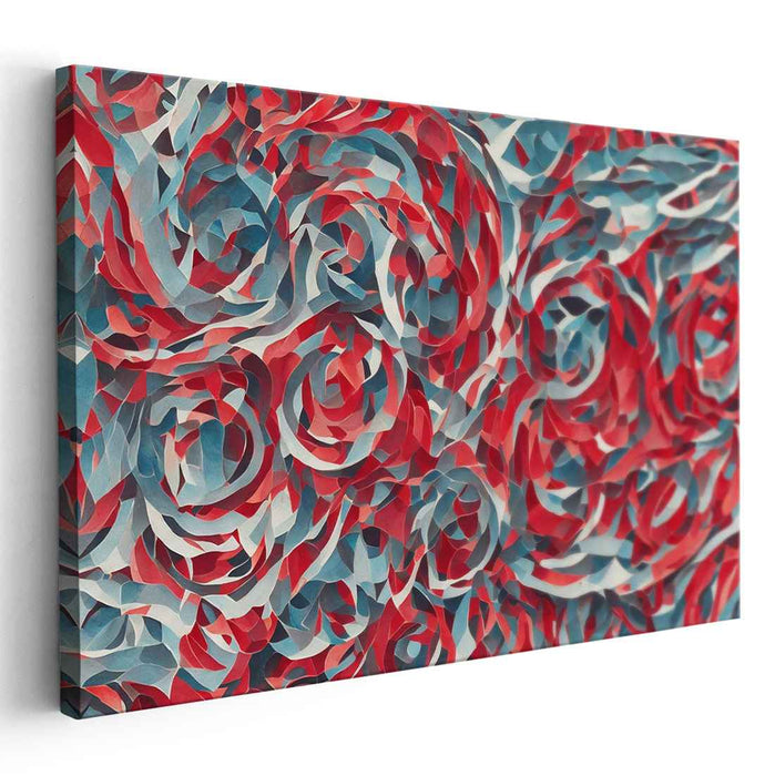 Contrast in Chroma: Abstract Red and Blue Canvas Art Print