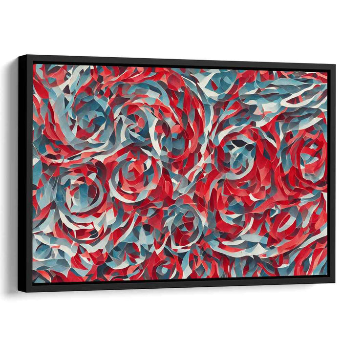 Contrast in Chroma: Abstract Red and Blue Canvas Art Print