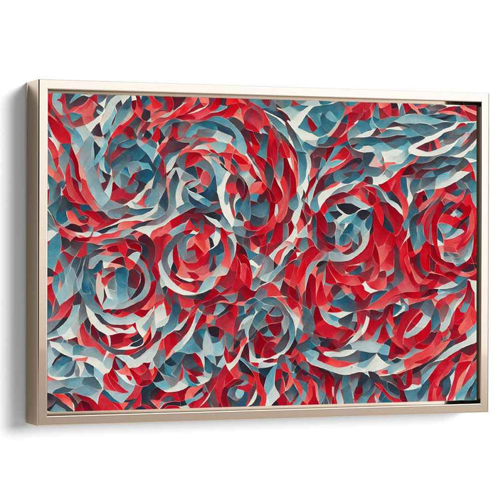 Contrast in Chroma: Abstract Red and Blue Canvas Art Print