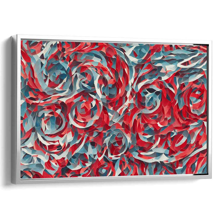 Contrast in Chroma: Abstract Red and Blue Canvas Art Print