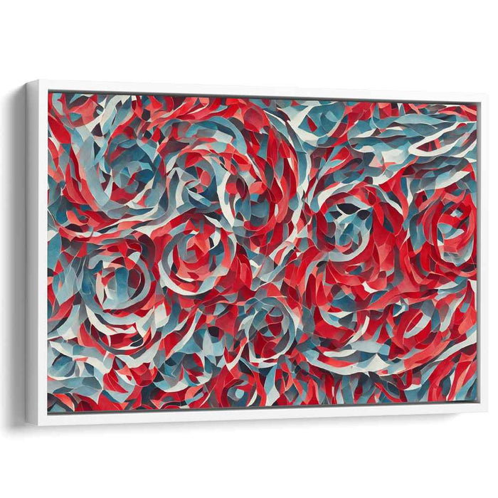 Contrast in Chroma: Abstract Red and Blue Canvas Art Print