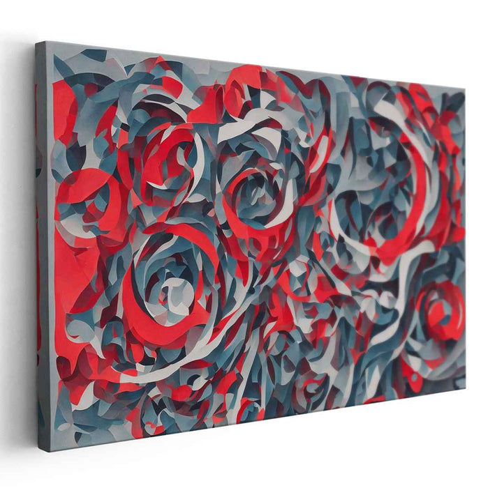 Red Cubism Circles #110