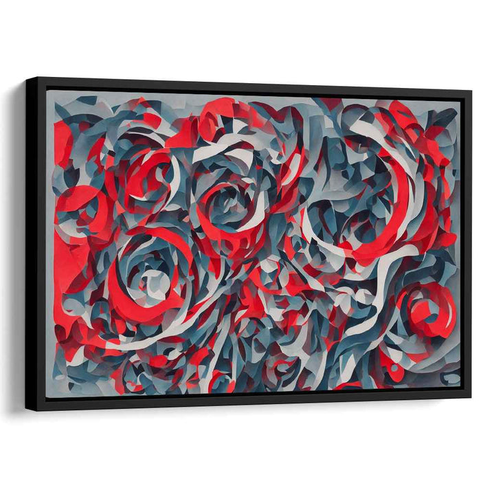 Red Cubism Circles #110