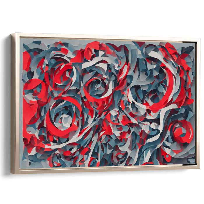 Red Cubism Circles #110