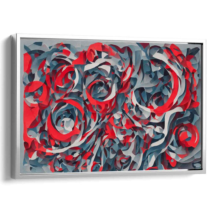 Red Cubism Circles #110