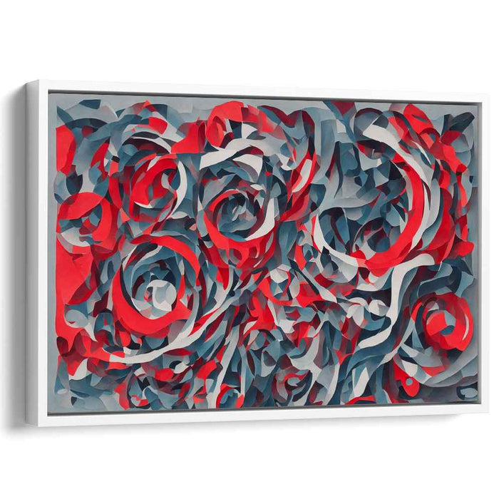 Red Cubism Circles #110