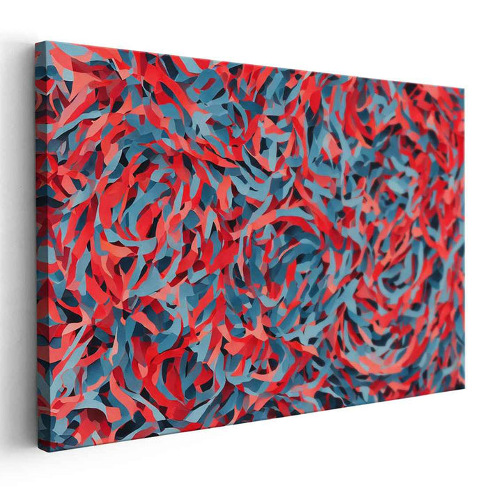 Red Cubism Circles #122