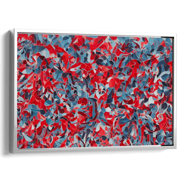 Bold Chromatic Symphony: Abstract Expressionist Red and Blue Canvas Art Print