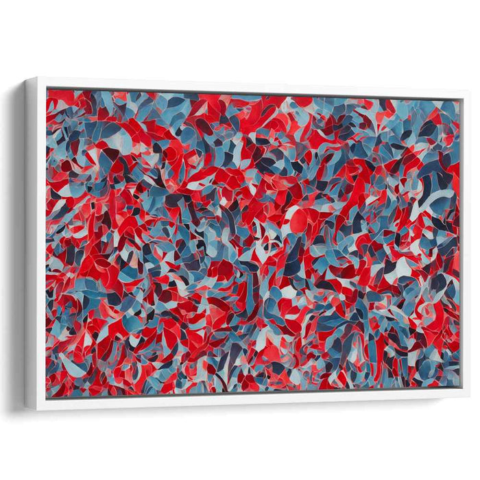 Bold Chromatic Symphony: Abstract Expressionist Red and Blue Canvas Art Print