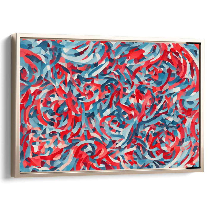 Emotion Spectrum Blaze: Abstract Expressionist Red and Blue Canvas Art Print
