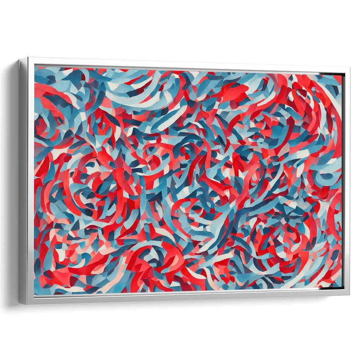 Emotion Spectrum Blaze: Abstract Expressionist Red and Blue Canvas Art Print