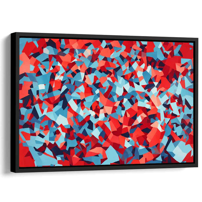 Crimson Echoing Sapphire Symphony: Abstract Red and Blue Canvas Art Print