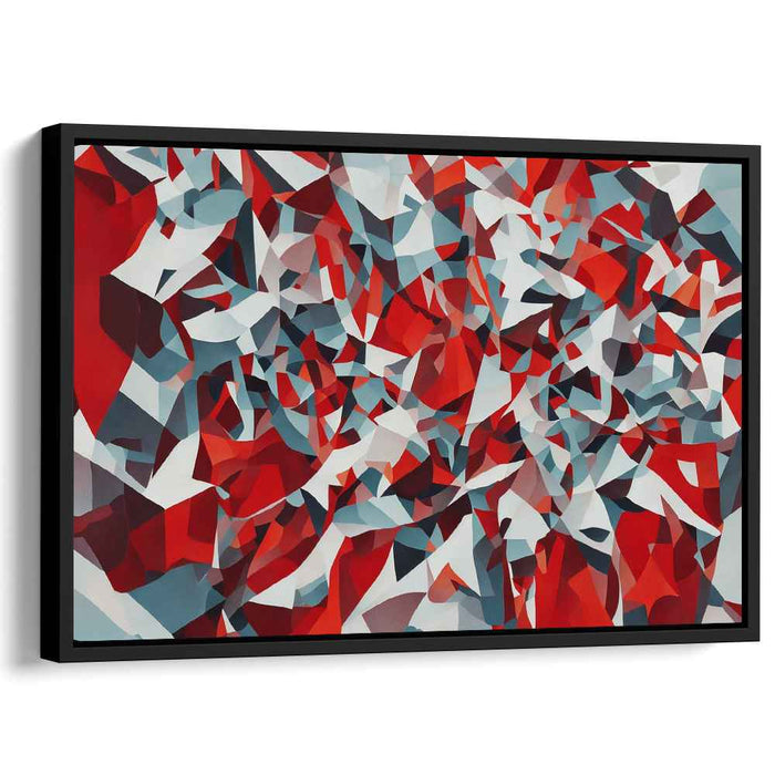 Fiery Scarlet Chaos: Bold Red Abstract Canvas Art Print