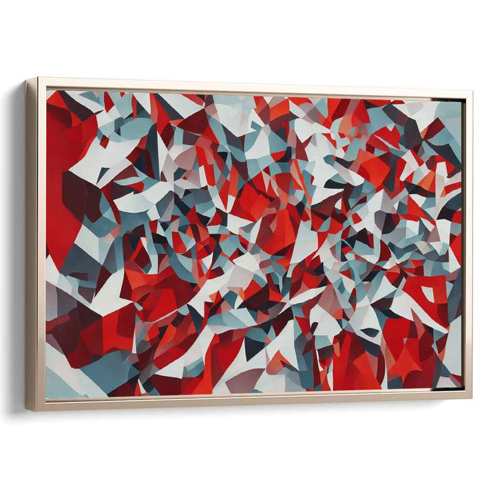 Fiery Scarlet Chaos: Bold Red Abstract Canvas Art Print