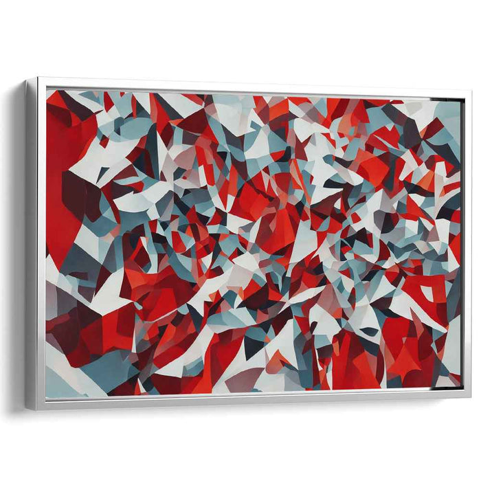 Fiery Scarlet Chaos: Bold Red Abstract Canvas Art Print