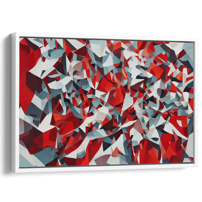 Fiery Scarlet Chaos: Bold Red Abstract Canvas Art Print