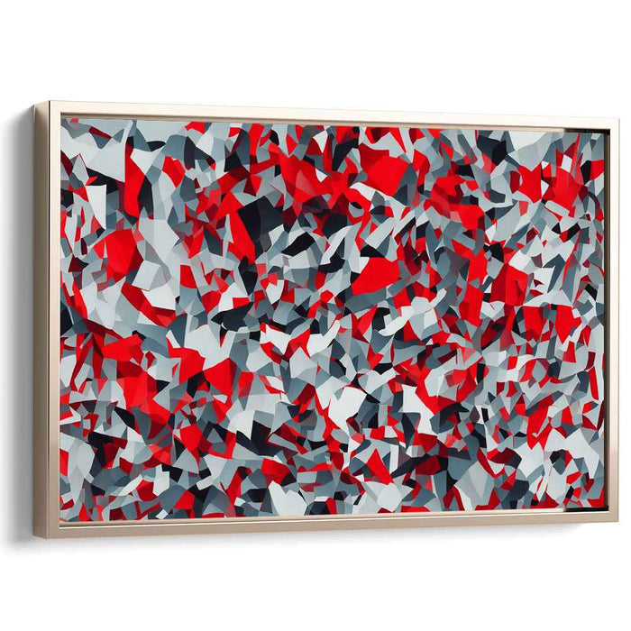Chaos Unleashed in Monochrome: Contemporary Red, White, and Gray Abstract Canvas Art