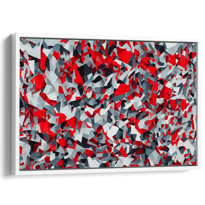 Chaos Unleashed in Monochrome: Contemporary Red, White, and Gray Abstract Canvas Art